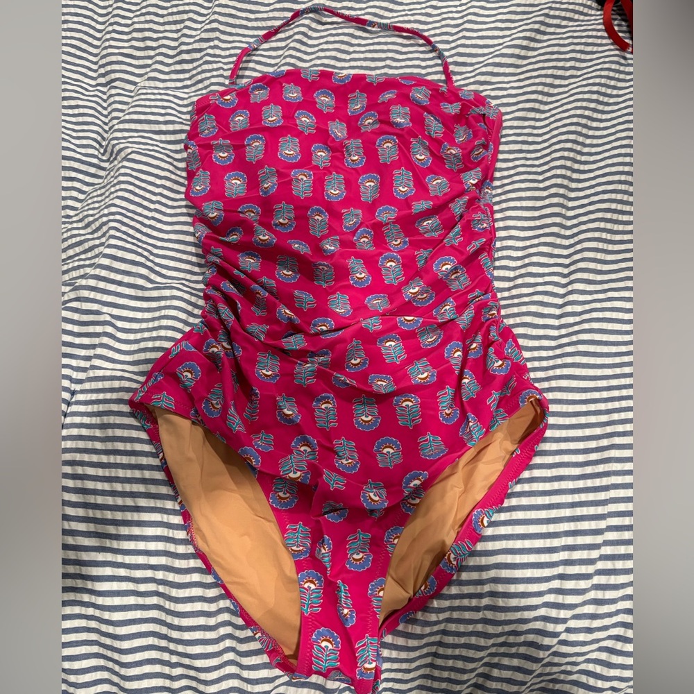 J. Crew Vibrant Pink Floral Swimsuit